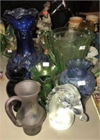 Group of glassware including the green depression