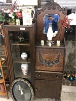 Antique side by side secretary w/ contents shown