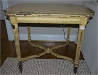 Painted french table with reeded legs