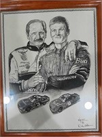 Dale Sr. and Dale Earnhardt Jr. Pencil print