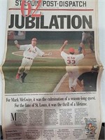 St. Louis Post Dispatch 9-9-1998 Mark McGwire