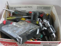 BOX OF TOOLS WRENCHES & SCREWDRIVERS