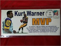 Kurt Warner '13'  Super Bowl  Envelope XXXIV 2000