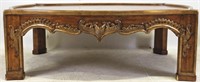 CARVED & DISTRESSED ELM COFFEE TABLE
