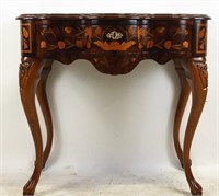ITALIAN ROSEWOOD SATINWOOD INLAID CONSOLE TABLE
