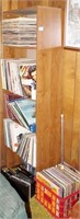 BOOK CASE WITH COLLECTION OF LPS RECORD ALBUMS