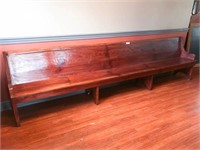 Very Large Wooden Pew/Bench - 33 1/2" T X 11 Ft.