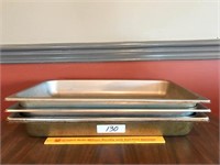 Lot of 4 Stainless Steel Full Size Prep Pans - 2
