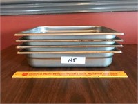Lot of 4 Stainless Steel Half Pans - 2 1/2" Tall