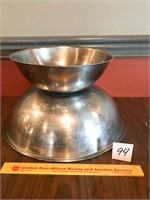 Lot of Two Large Stainless Steel Bowls