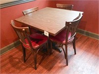Table & 4 Chairs Table  - 29" T X 35 3/4" Square