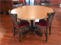 Restaurant Style Table & 4 Chairs Round Table -