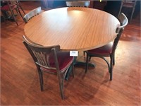 Restaurant Style Table & 4 Chairs Round Table -