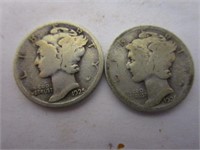 Coins; (2) Mercury Dimes
