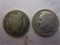 Coins; Roosevelt & Barber Dimes