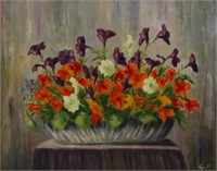 Floral Still Life O/C Initialed GP