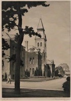 Charles Capps "Anderson Hall" Lithograph