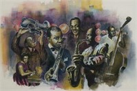 Fred Lapp Jazz Scene Watercolor