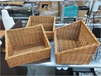 (3) Wicker Display Baskets