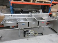 SPG 106" S/S 3-Compartment Sink with Hand Sink