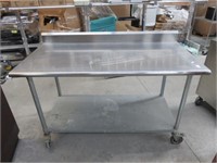 S/S 60" Portable 2-Tier Prep Table