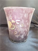 Fenton "Flip Vase"  Aubergine Sanded