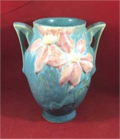 Roseville Green Clematis Vase