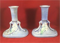 (2) Roseville Clemana Candle Sticks