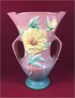 Roseville Peony Double Handled Vase