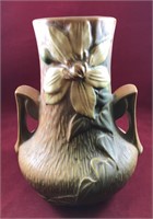 Roseville Brown Clematis Vase