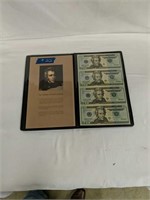 Uncut Sheet Of Four $20 Bills As Shown