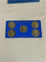 Set Of 5 Uncirculated Morgan Silver Dollars As