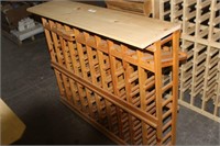 GROUPING OF (3) WOODEN WINE RACKS (6FT TALL).