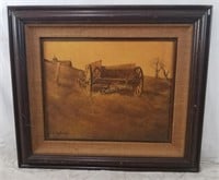 Adolph Sehring Wagon In Field Original Painting Oi
