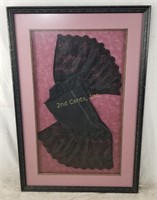 Black Gown on Pink Textile Art Fabric