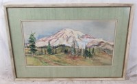 T E Crandall Mountain Scene Original Painting Wate