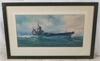 C G Evers USS New Jersey Print Litho