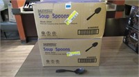 (2) Daxwell 1,000 Count Black Plastic Soup Spoons