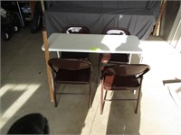 Metal Folding Chairs and Table (4)
