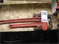 18' pipe wrench & 24" pipe wrench