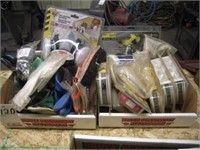 2 boxes w/ assorted safety glasses, gloves