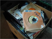 BANANA BOX FULL OF '45's & 78's VINYL RECORDS LOT