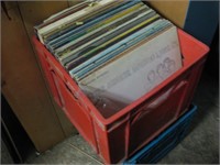 MOSTLY 70's MIXED RECORDS + LP SIZE RED MILK CRATE
