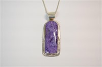 P. Sanchez Sterling Necklace with Charoite Stone