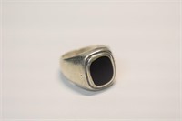 Sterling Silver Ring with Black Stone