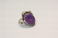 Silver 925 Ring with Purple/Blue/Pink Mixed Stone