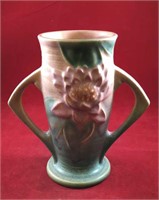Roseville Pink & Green Water Lilly Vase