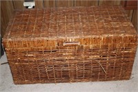Old Wicker stlye chest, arm chair and patterned