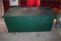 Antique green blanket chest 4'2" long by 2' wide