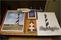 3 Cape Hatteras lighthouse pictures (2 framed),